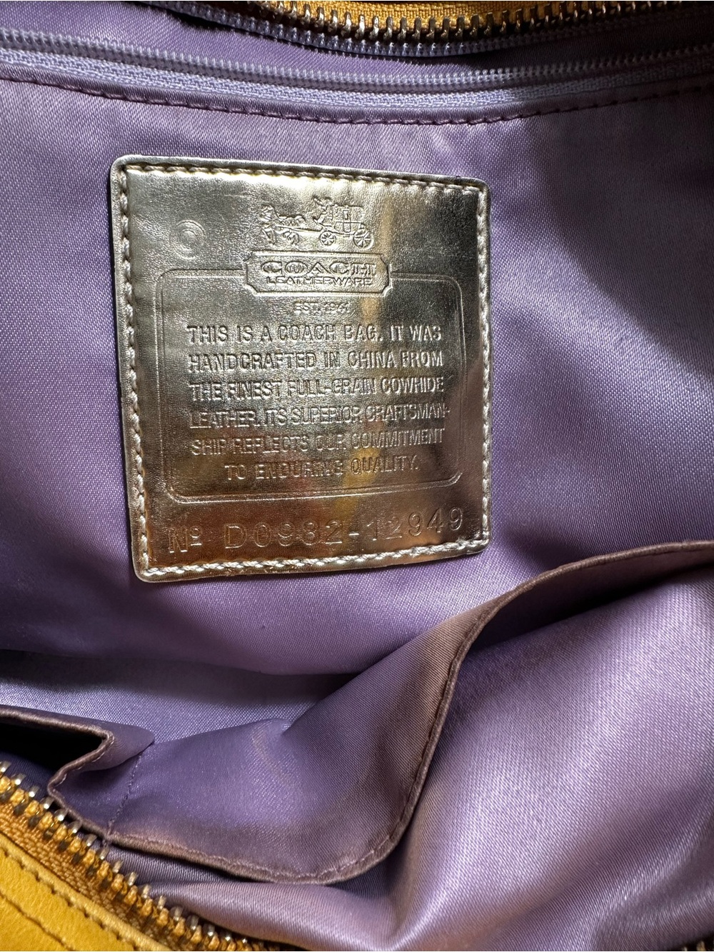 Coach Madison Large Sabrina 12949 Yellow Leather Satchel Shoulder Bag Y2K - Picture 7 of 12